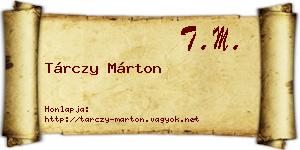 Tárczy Márton névjegykártya