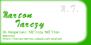 marton tarczy business card